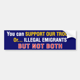 Support-Our-Troops_Or-Illegals (バンパー) バンパーステッカー
