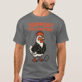 Support Polinators Cool Rooster in Leather Jacket Tシャツ