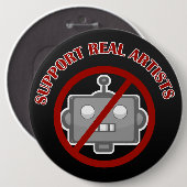 "Support Real Artists!' Pin 缶バッジ (正面&裏面)