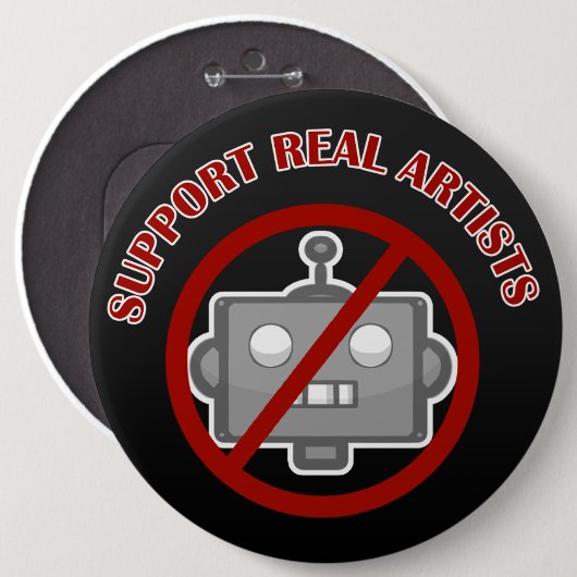 "Support Real Artists!' Pin 缶バッジ (正面&裏面)