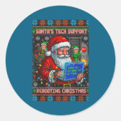 Support s Tech Santa Ugly Rebooting ラウンドシール (正面)