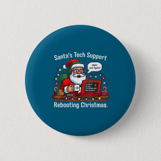Support Santa Rebooting s Tech Shirt 缶バッジ (正面)