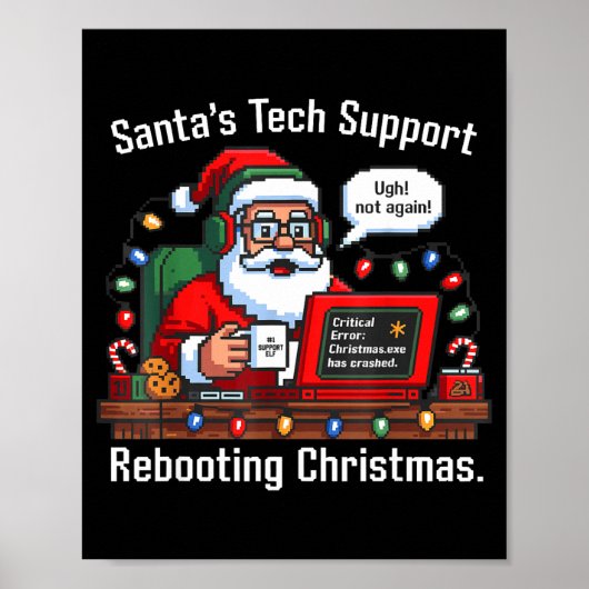 Support Santa Tech Rebooting s Tee ポスター (正面)