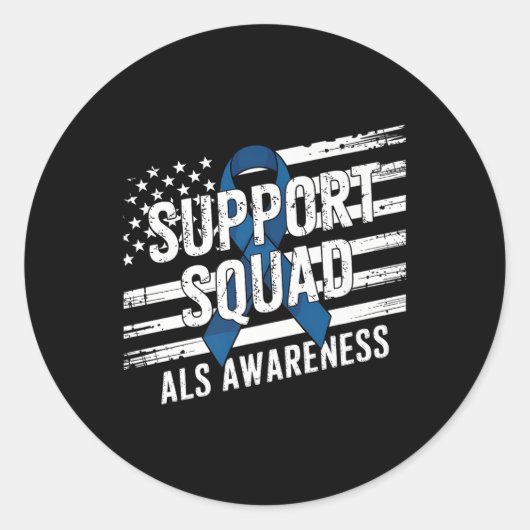 Support Squad Als認識度月Usa America Fla ラウンドシール (正面)