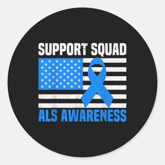 Support Squad Als認識度月Usa America Fla ラウンドシール (正面)