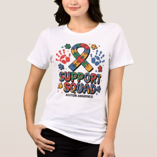 Support Squad Autism Awareness Autistic Boy Teens トライブレンドTシャツ