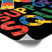 Support Squad Autism Awareness Ribbon ポスター (角)