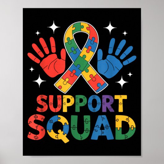 Support Squad Autism Awareness Ribbon ポスター (正面)