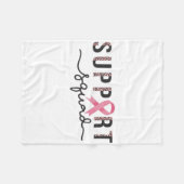 Support Squad Breast Cancer Awareness Leopard Pink フリースブランケット (正面(横))