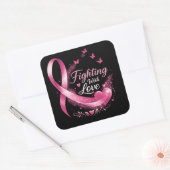 Support Squad Breast Cancer Awareness pink ribbon  スクエアシール (封筒)