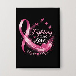 Support Squad Breast Cancer Awareness pink ribbon  缶バッジ