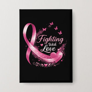 Support Squad Breast Cancer Awareness pink ribbon  缶バッジ