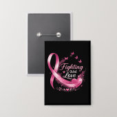 Support Squad Breast Cancer Awareness pink ribbon  缶バッジ (正面/裏面)