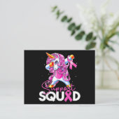 Support Squad Breast Cancer Awareness Pink Unicorn ポストカード (スタンド正面)