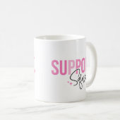 Support Squad Breast Cancer Pink Ribbon Awareness コーヒーマグカップ (正面右)