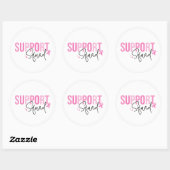 Support Squad Breast Cancer Pink Ribbon Awareness ラウンドシール (シート)