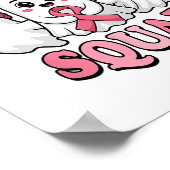 Support Squad Cute Ghosts Breast Cancer Awareness ポスター (角)