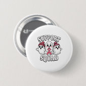 Support Squad Cute Ghosts Breast Cancer Awareness 缶バッジ (正面&裏面)