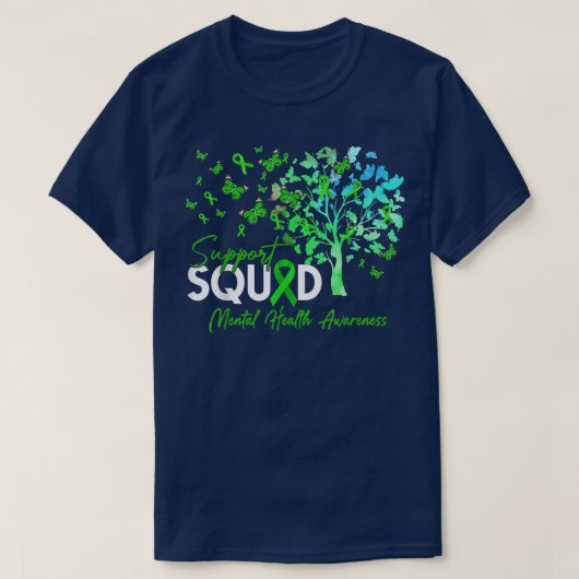 Support Squad Fall Tree Leopard Mental Health Awar Tシャツ (デザイン正面)