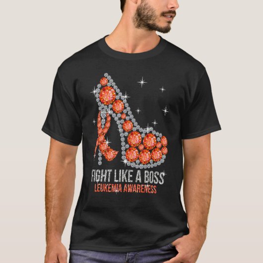 Support Squad Fight Like A Boss Leukemia Awareness Tシャツ (正面)