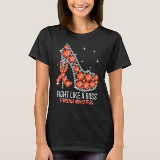 Support Squad Fight Like A Boss Leukemia Awareness Tシャツ (正面)