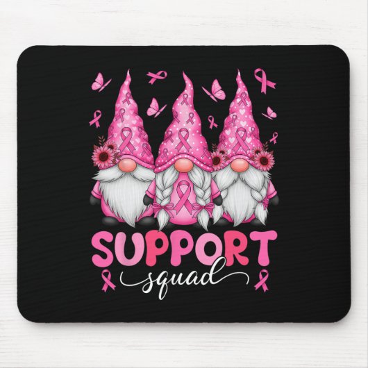 Support Squad Gnomes Breast Cancer Awareness Men W マウスパッド (正面)