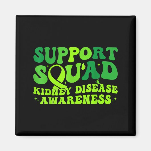 Support squad green ribbon butterfly pkd kidneySup マグネット (正面)