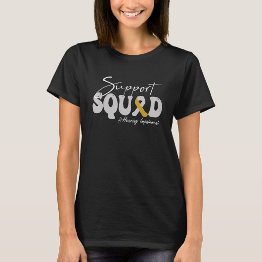Support Squad Hearing Impairment Awareness Silver Tシャツ (正面)