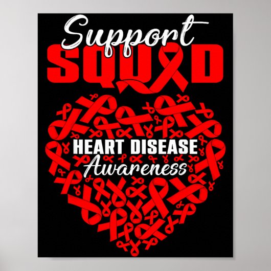 Support Squad Heart Disease Awareness Heart &amp;  ポスター (正面)