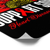 Support Squad Heart Disease Awareness Red Leopard ポスター (角)