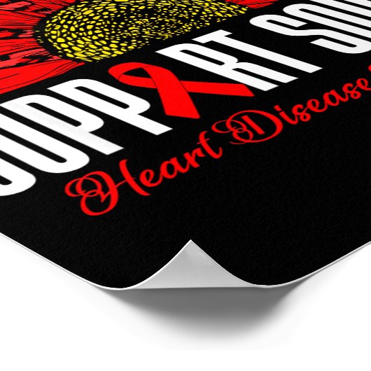 Support Squad Heart Disease Awareness Red Leopard ポスター (角)