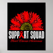 Support Squad Heart Disease Awareness Red Leopard ポスター (正面)