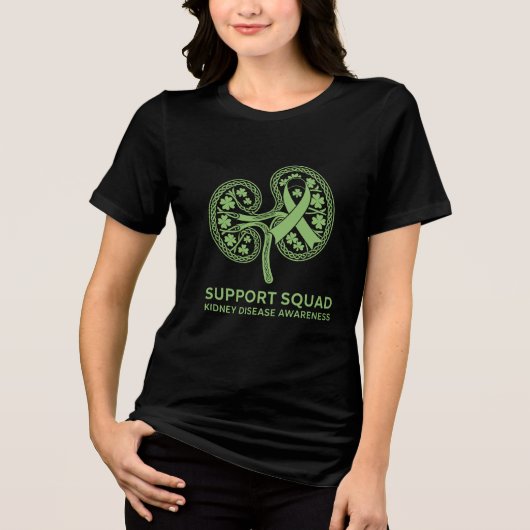 Support Squad Kidney Disease Awareness トライブレンドＴシャツ (正面)