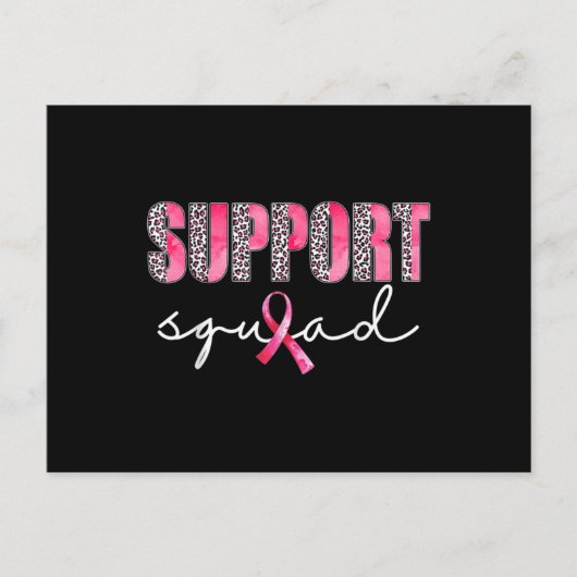 Support Squad Leopard Pink Warrior Breast Cancer A ポストカード (正面)