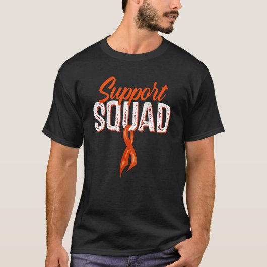 Support Squad Leukemia Awareness Month Orange Ribb Tシャツ (正面)