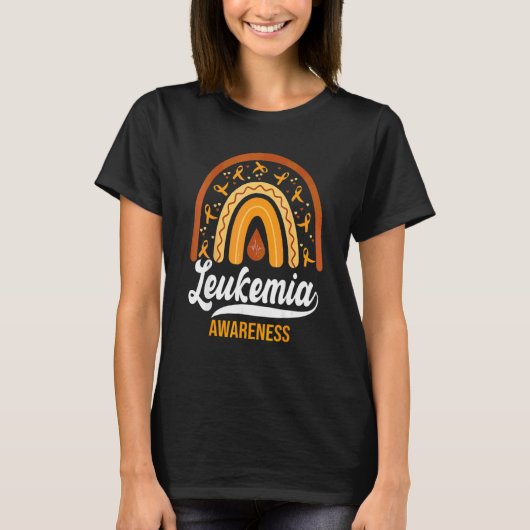 Support Squad Leukemia Awareness Rainbow Warrior F Tシャツ (正面)