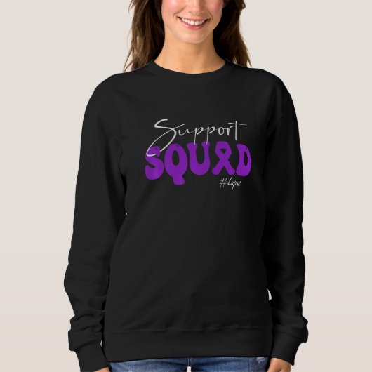 Support Squad Lupus Awareness Purple Ribbon   スウェットシャツ (正面)