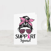 Support Squad Messy Bun Leopard Pink Breast Cancer カード (正面)