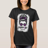 Support Squad Messy Bun Purple Warrior Tシャツ (正面)
