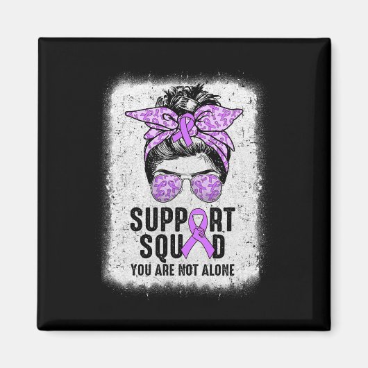 Support Squad Messy Bun Warrior Purple Epilepsy Aw マグネット (正面)