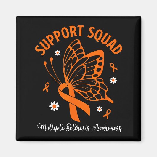 Support squad multiple sclerosis awareness orange マグネット (正面)