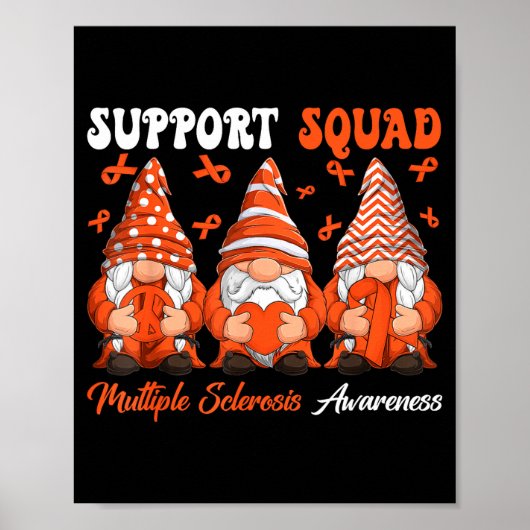 Support Squad Multiple Sclerosis Gnomes With Orang ポスター (正面)