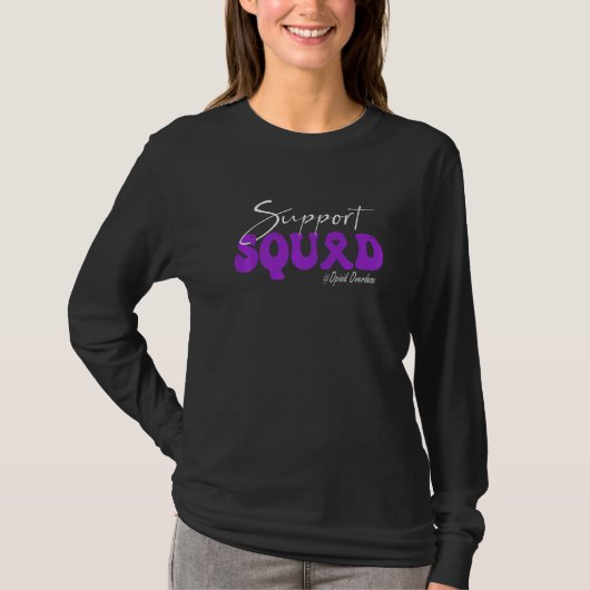 Support Squad Opioid Overdose Awareness Purple Rib Tシャツ (正面)