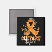 Support Squad Orange Ribbon Butterfly Ms Awareness マグネット (正面/裏面)
