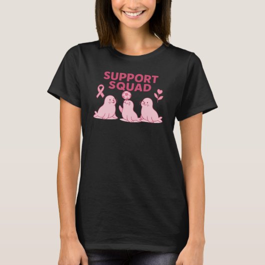 Support Squad – Pink Ribbon Seal Tシャツ (正面)