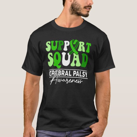 Support Squad Sunflower Hair Cerebral Palsy Awaren Tシャツ (正面)