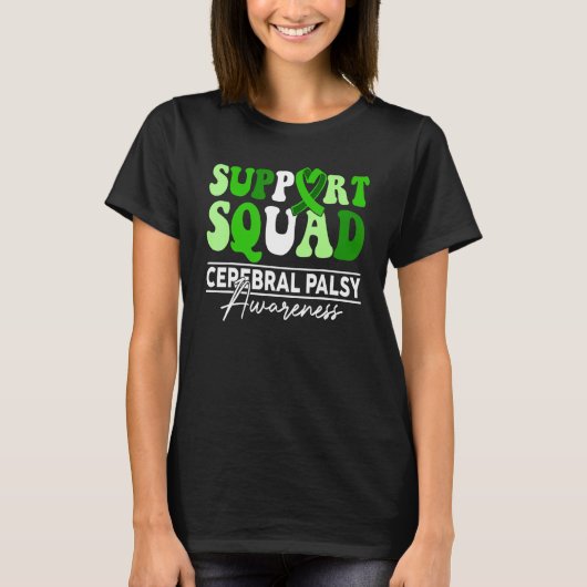 Support Squad Sunflower Hair Cerebral Palsy Awaren Tシャツ (正面)