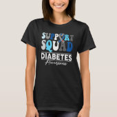 Support Squad Sunflower Hair Diabetes Awareness Tシャツ (正面)