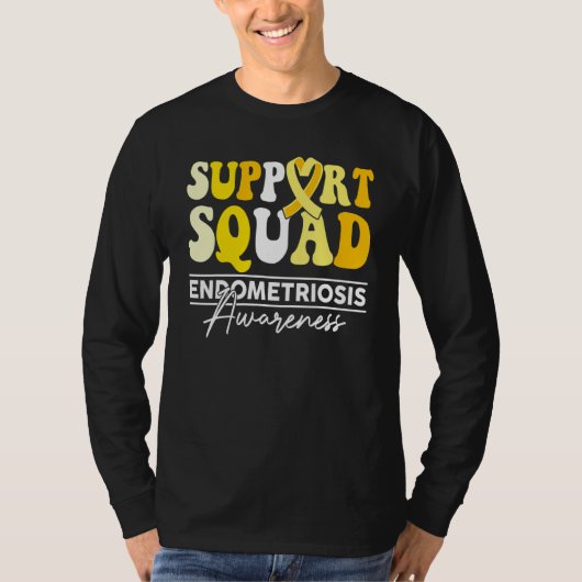 Support Squad Sunflower Hair Endometriosis Awarene Tシャツ (正面)