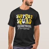 Support Squad Sunflower Hair Endometriosis Awarene Tシャツ (正面)